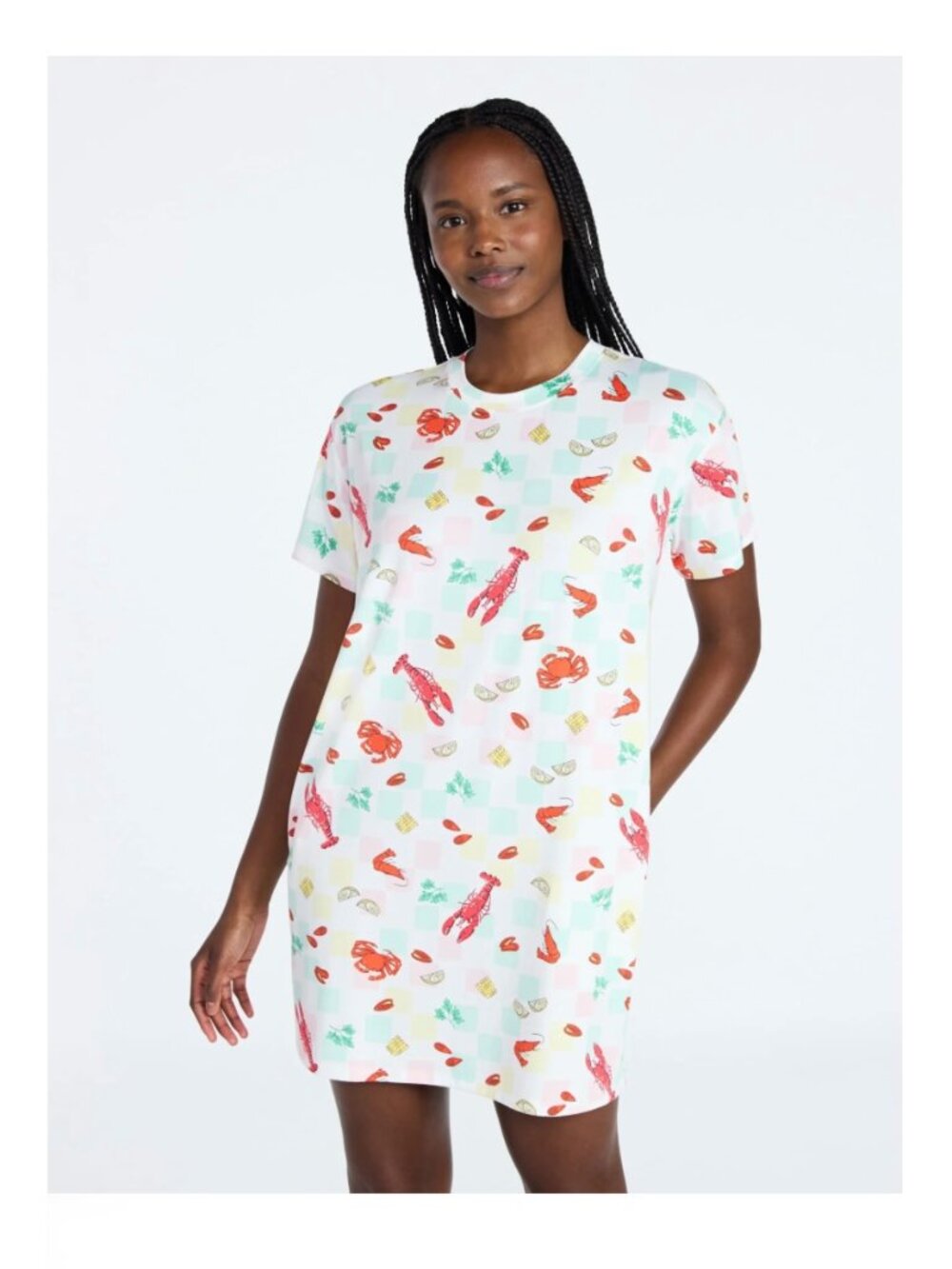 NWT - Joyspun Dreamy Soft Collection Pocketed Sleepshirt - Lobster Boil
